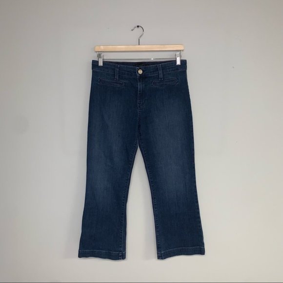 Sanctuary Jane Flare Denim Cropped Jeans Wide Leg Ankle  Dark Wash Size 29 - Picture 3 of 12